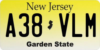 NJ license plate A38VLM