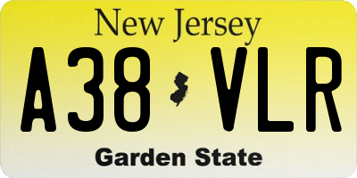 NJ license plate A38VLR