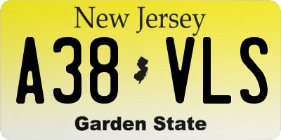 NJ license plate A38VLS
