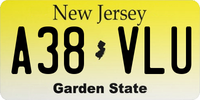 NJ license plate A38VLU