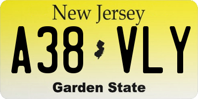 NJ license plate A38VLY