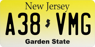 NJ license plate A38VMG