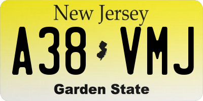 NJ license plate A38VMJ