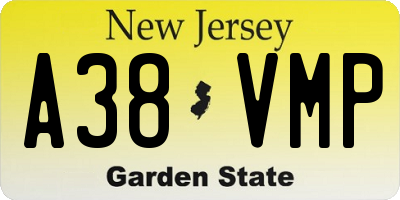 NJ license plate A38VMP