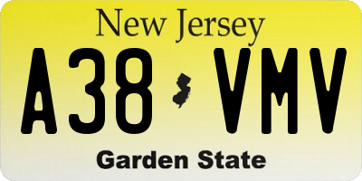NJ license plate A38VMV