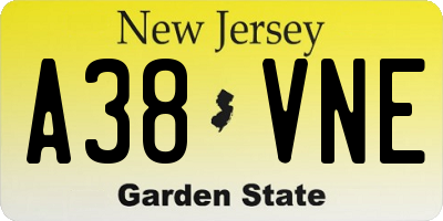NJ license plate A38VNE