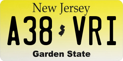 NJ license plate A38VRI