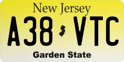 NJ license plate A38VTC