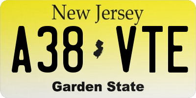 NJ license plate A38VTE