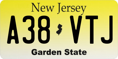 NJ license plate A38VTJ