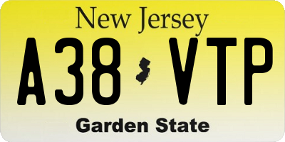 NJ license plate A38VTP