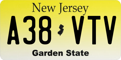 NJ license plate A38VTV
