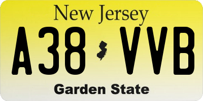 NJ license plate A38VVB