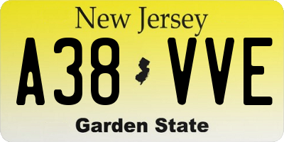 NJ license plate A38VVE