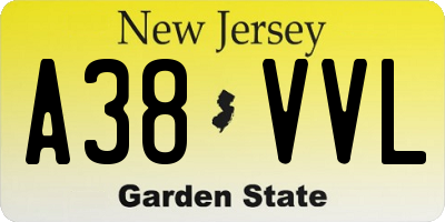 NJ license plate A38VVL