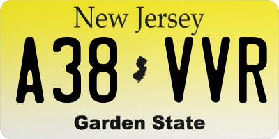 NJ license plate A38VVR