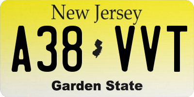NJ license plate A38VVT