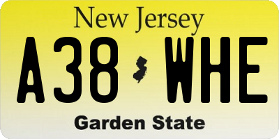 NJ license plate A38WHE
