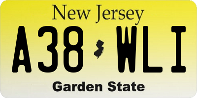 NJ license plate A38WLI