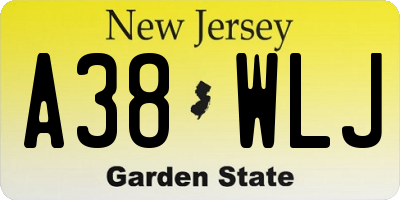 NJ license plate A38WLJ