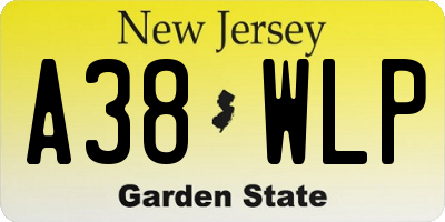NJ license plate A38WLP