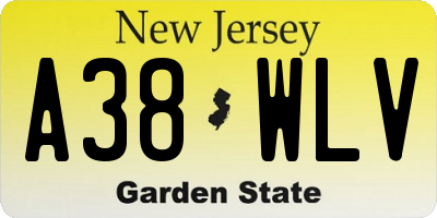 NJ license plate A38WLV
