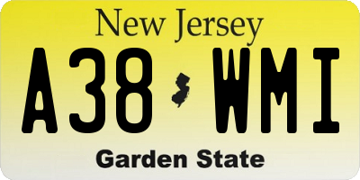 NJ license plate A38WMI