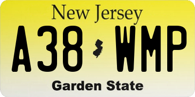 NJ license plate A38WMP