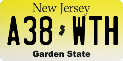 NJ license plate A38WTH