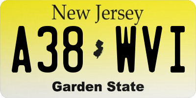NJ license plate A38WVI
