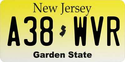 NJ license plate A38WVR