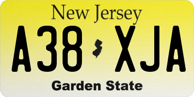 NJ license plate A38XJA