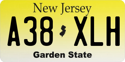 NJ license plate A38XLH