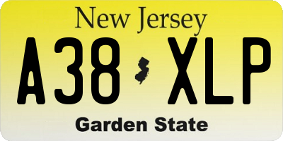 NJ license plate A38XLP