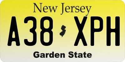 NJ license plate A38XPH