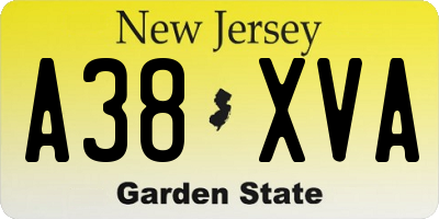 NJ license plate A38XVA