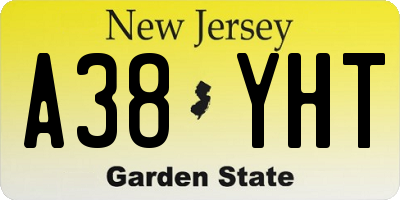 NJ license plate A38YHT