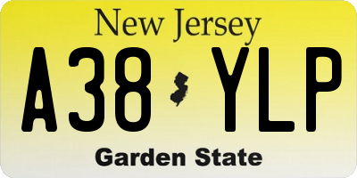 NJ license plate A38YLP