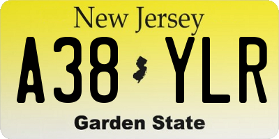 NJ license plate A38YLR