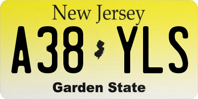 NJ license plate A38YLS