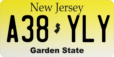 NJ license plate A38YLY