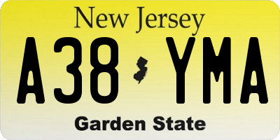 NJ license plate A38YMA
