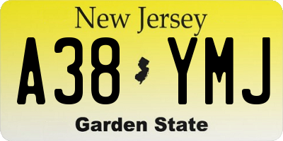 NJ license plate A38YMJ