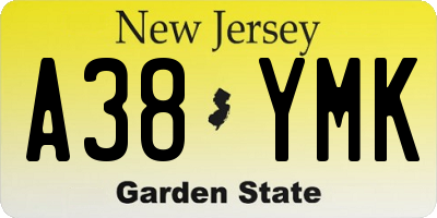 NJ license plate A38YMK