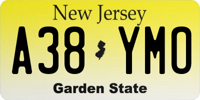 NJ license plate A38YMO