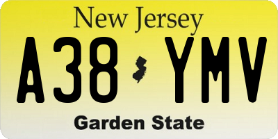 NJ license plate A38YMV