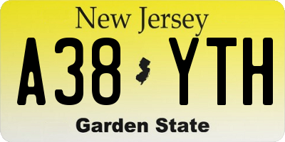 NJ license plate A38YTH