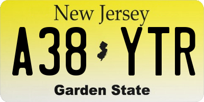 NJ license plate A38YTR