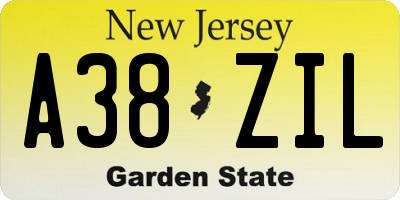 NJ license plate A38ZIL
