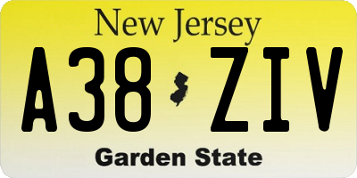 NJ license plate A38ZIV